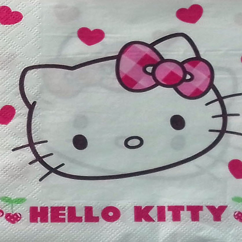 297 " serviette en papier"  hello kitty