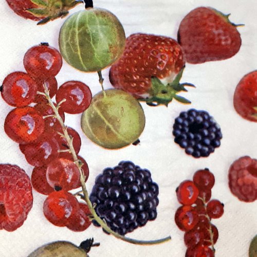 335 "serviette en papier"  fraises & mûres