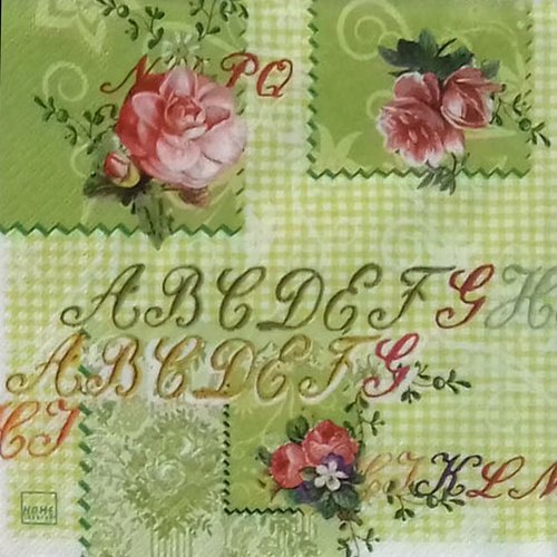 344 "serviette en papier" abécédaire fleuri