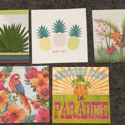 Lot n°27 de 5 serviettes en papier : tropical