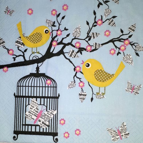 354 "serviette en papier" oiseau & cage