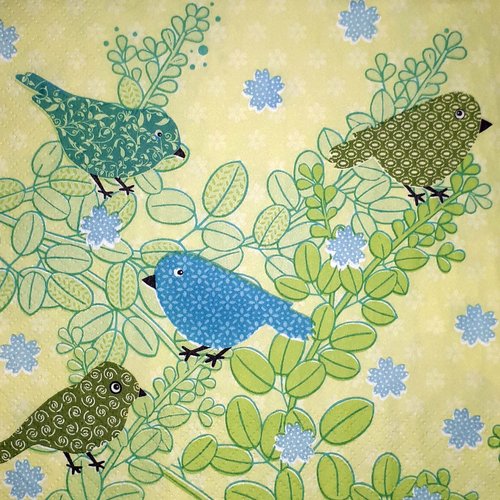 366 "serviette en papier" oiseaux stylisés