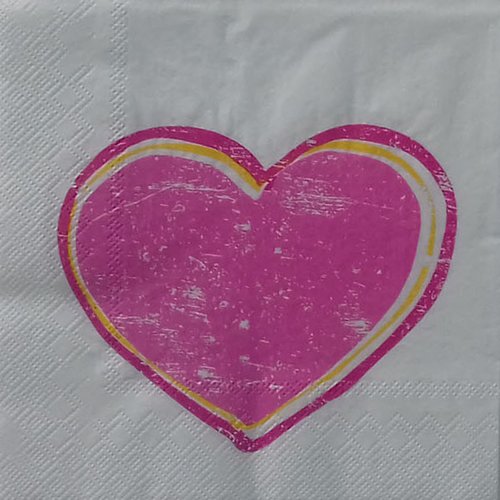 385 "serviette en papier" coeur rose