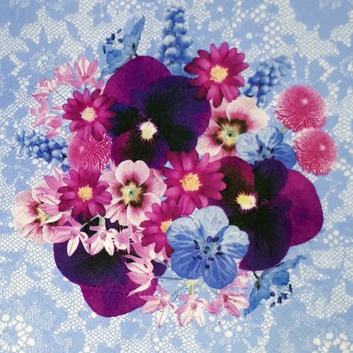 456 "serviette en papier" violettes & bouquets