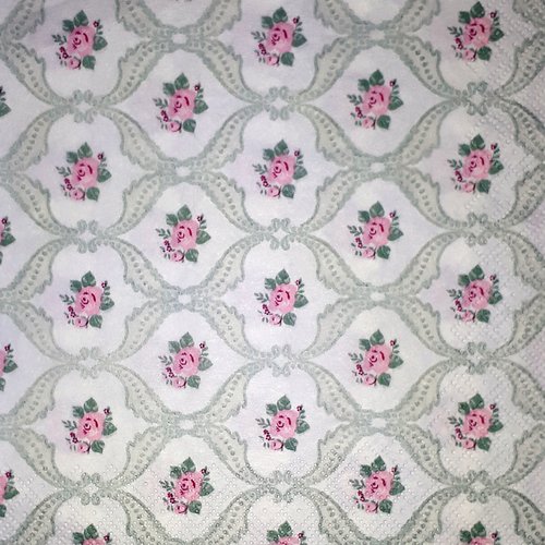 460 "serviette en papier" petites roses en médaillon