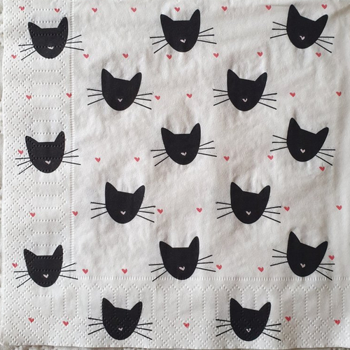 462 "serviette en papier "chats d'amour"