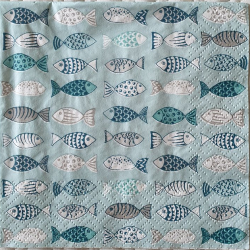 463 "serviette en papier "petits poissons"
