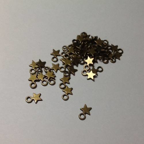 10 breloques étoiles couleur bronze 10x8 mm 
