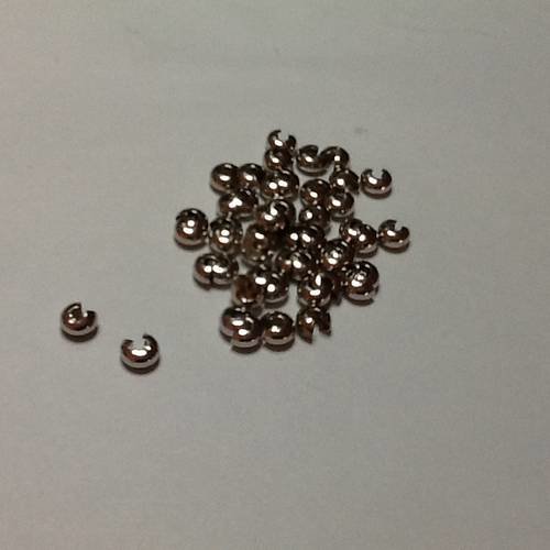 20 caches  perles a écraser 5 mm platine