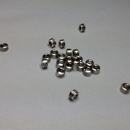 10 perles séparateurs en métal argenté 