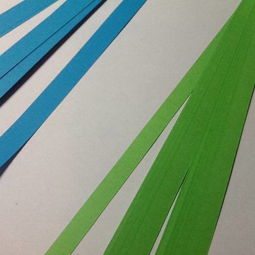 80 bandes de quilling papier vert et bleu 2 largeurs 