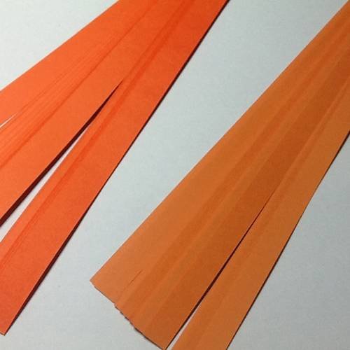 80 bandes de quilling papier orange 2 largeurs 