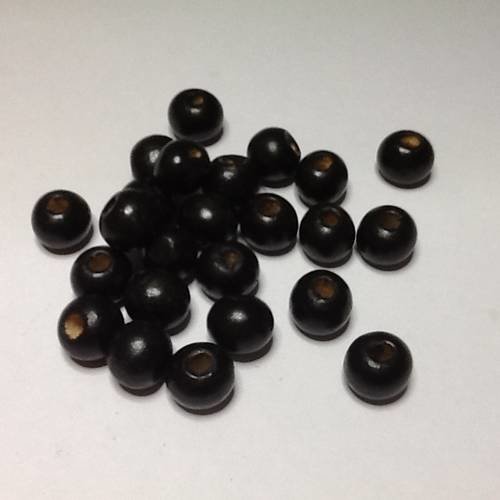 20 perles en bois ronde 11x9,5 mm 