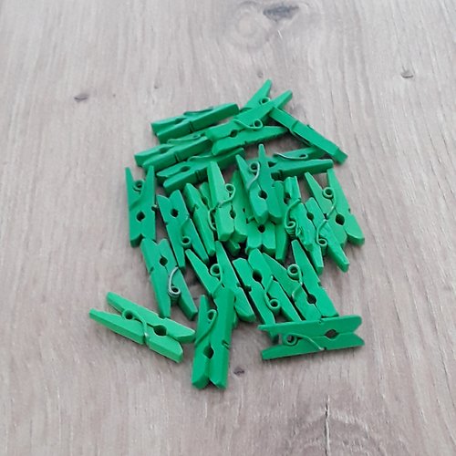 20 mini pince à linge vert