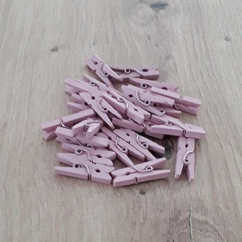 20 mini pince à linge rose