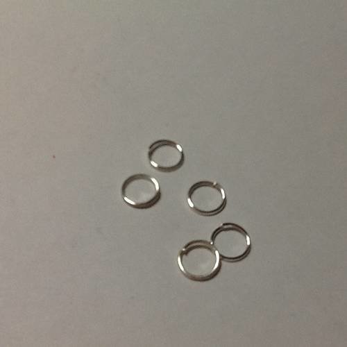 50 anneaux en metal argenté 7 mm 