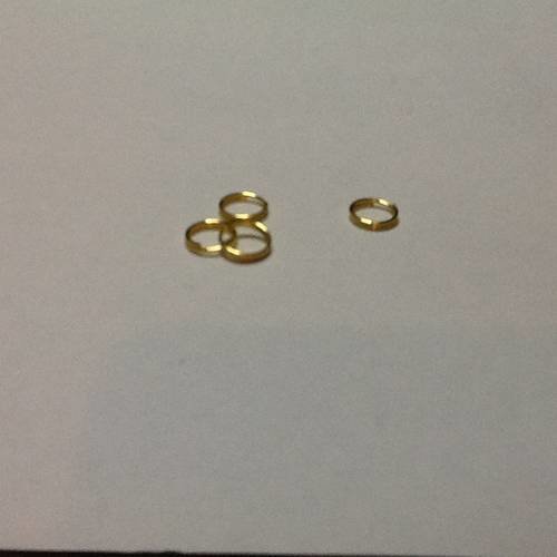 25 anneaux double 7 mm doré 