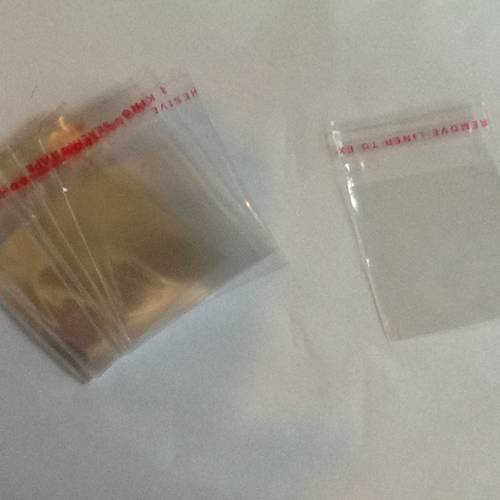 30 pochette cellophane transparente adhesive 7x5 cm 