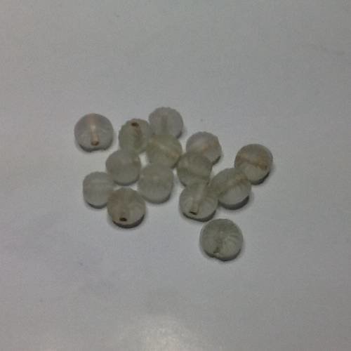 Lot de 30 perles de verre forme ovale couleur transparent 