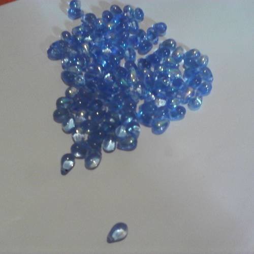 Lot de 20 perles en verre gouttes d'eau 