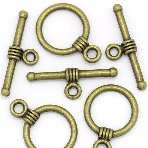 10 fermoirs toggle bronze