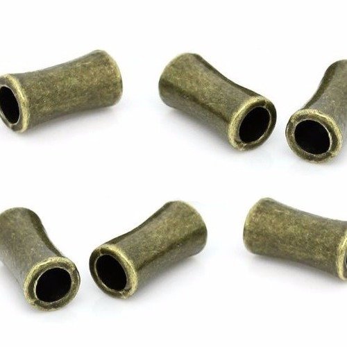 10 grosses perles cylindriques bronze