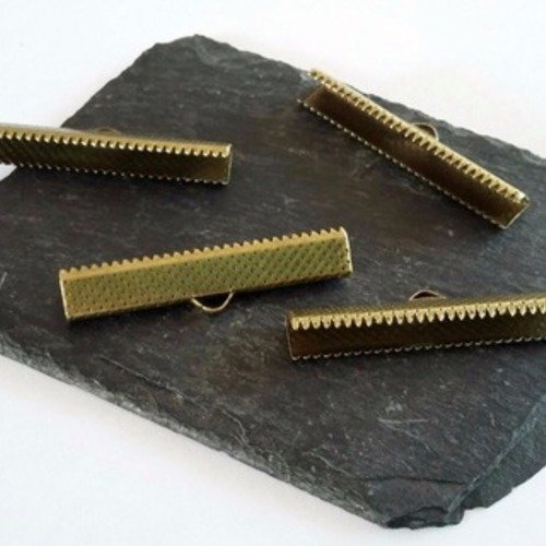 5 griffes crimp bronze pour sertir bracelets, colliers 35x8mm femoir