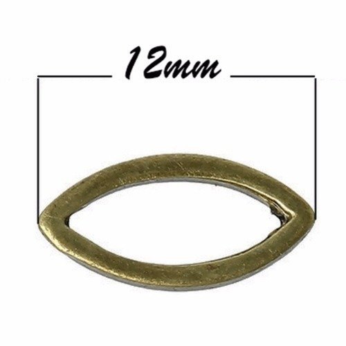 10 anneaux bronze ovale 1,2cm
