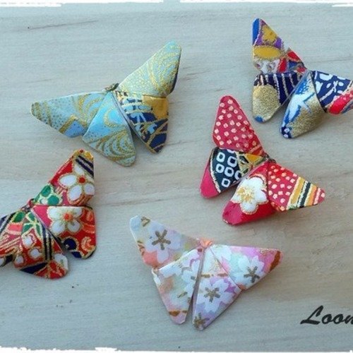 Lot de 5 papillons origami fait main