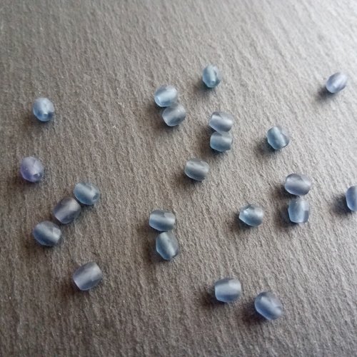 Perles facettes givrées 4mm en verre autrichien x20