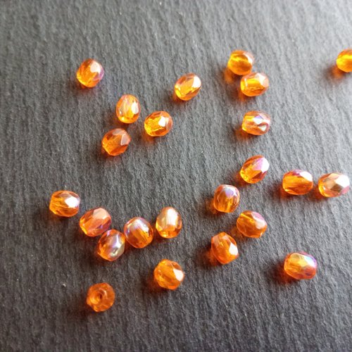 Perles facettes irisées 4mm en verre autrichien x20