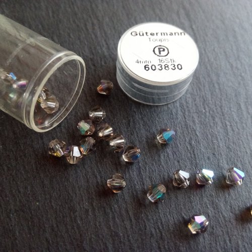 Perles toupies en verre 4 mm x16