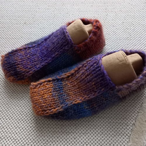 Chaussons homme taille 42 tricotés en laine