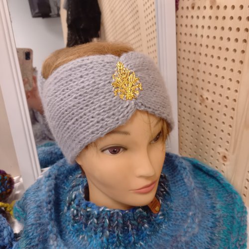 Bandeau femme gris avec strass