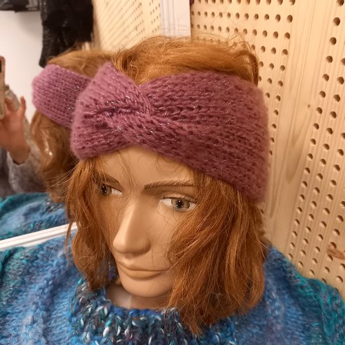 Bandeau femme croisé bordeaux brillant