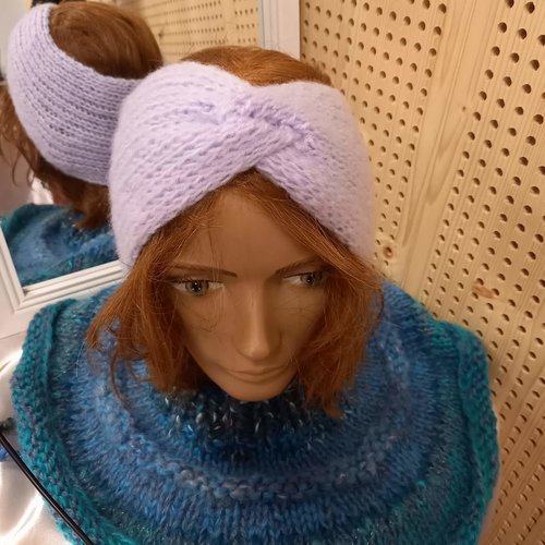 Bandeau femme croisé mauve