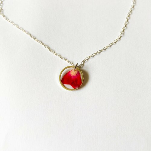Collier coeur de fougère collier de fleurs séchées cadeau de noël pour elle bijoux en vraie fleur