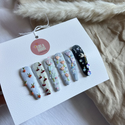 6 barrettes bébé brodées à la main, lin et feutrine, accessoires cheveux enfant, idée cadeau naissance