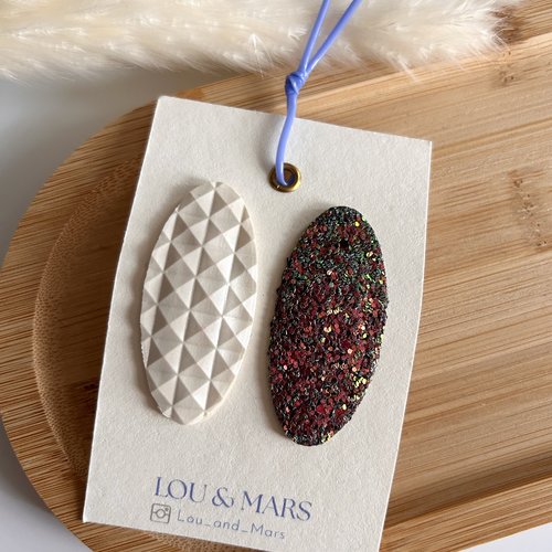 Lot de 2 barrettes en simili cuir 6 cm – douces et élégantes
