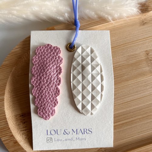 Lot de 2 barrettes en simili cuir 6 cm – douces et élégantes