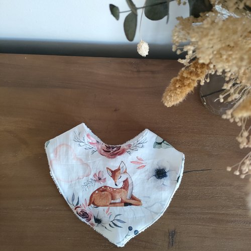 Bavoir bandana tissu biche.