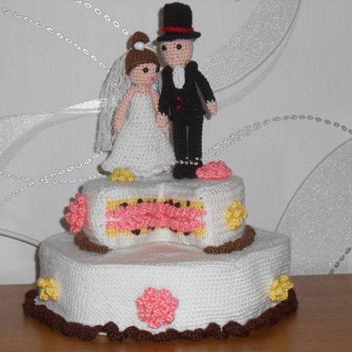 Tutoriel explications sweety le grand gâteau de mariage / mariés wedding cake au crochet en français