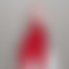 Chouchou foulard foulchie scrunchies long en tissu rouge et blanc imprimé coeur