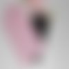 Pochette housse smartphone étui de rangement téléphone portable tissu rose petits pois blancs romantique