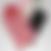 Pochette housse smartphone étui de rangement téléphone portable tissu rouge imprimé fleurs blanches sonia