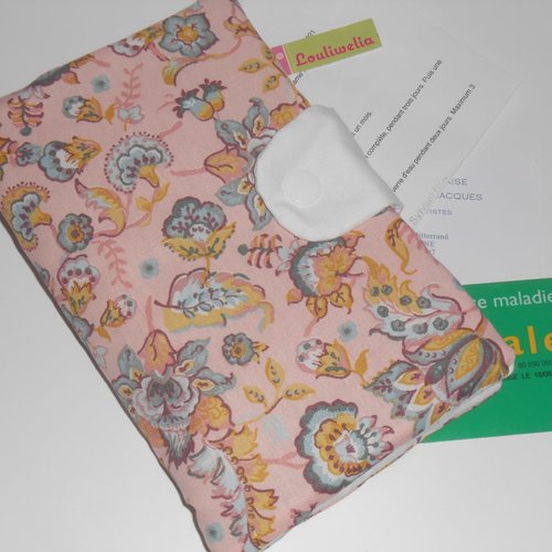 Pochette médicale porte ordonnance pharmacie carte vitale en tissu