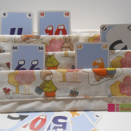 Porte cartes à jouer support cartes de jeux mains libres en tissu imprimé lapins au square