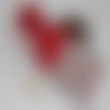 Pochette smartphone bandoulière housse étui de rangement téléphone portable rouge imprimé petites fleurs sonia