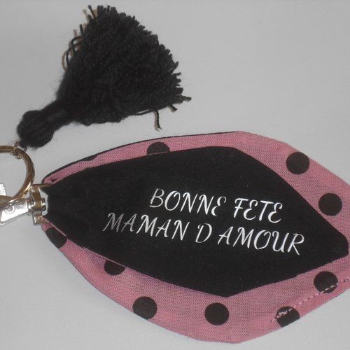 Maman personnalisée porte-clés / bijou de sac "pétales" original en tissus et pompon "bonne fete maman d amour"