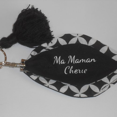 Maman personnalisée porte-clés / bijou de sac "pétales" original en tissus et pompon "ma maman cherie"